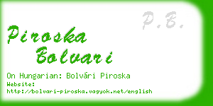 piroska bolvari business card